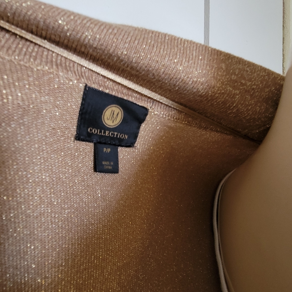 JM colección, gold cardigan, size PP, small, NWT - Picture 4 of 6